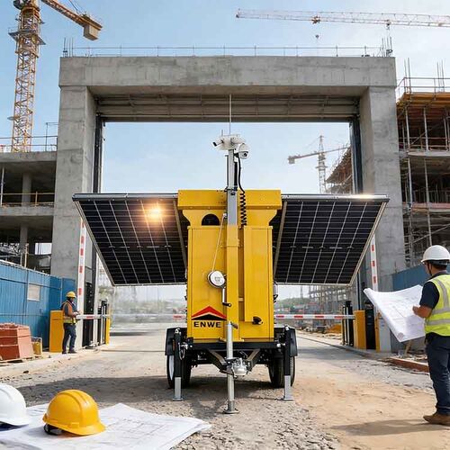 Latest company news about Warna yang dapat disesuaikan panel surya kamera CCTV trailer trailer pemantauan surya besar