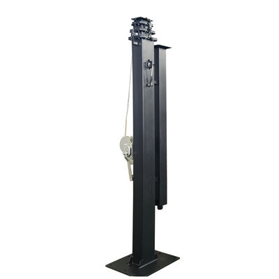 Tinggi yang disesuaikan Mast Teleskopik Manual 19ft 6m untuk Solar Trailer Menara Lampu Surya