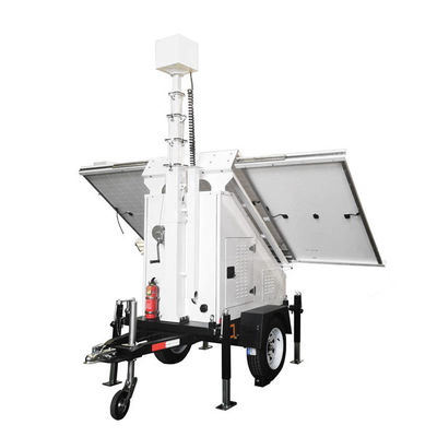 Remote Monitoring Mobile Solar CCTV Trailer Dengan Kotak Kamera PTZ