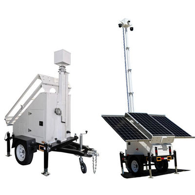Trailer kamera surya yang tahan lama Trailer keamanan surya mobile dengan panel surya 3 * 400W
