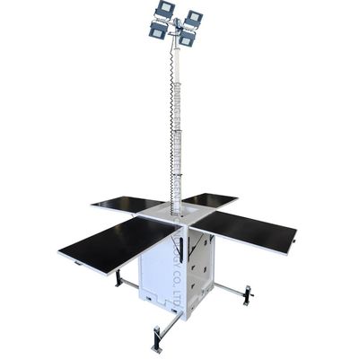 Menara Lampu Surya Energy Cube Baru Dengan Panel Surya 4*435W Untuk Pencahayaan Darurat