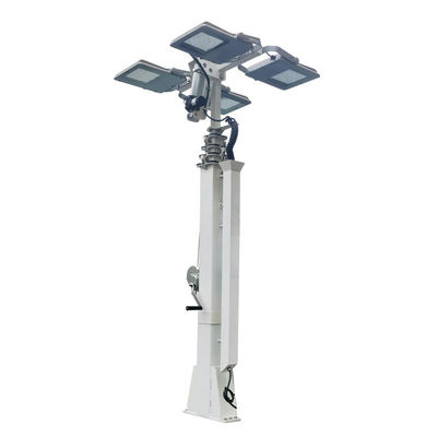 Tinggi yang disesuaikan Mast Teleskopik Manual 19ft 6m untuk Solar Trailer Menara Lampu Surya