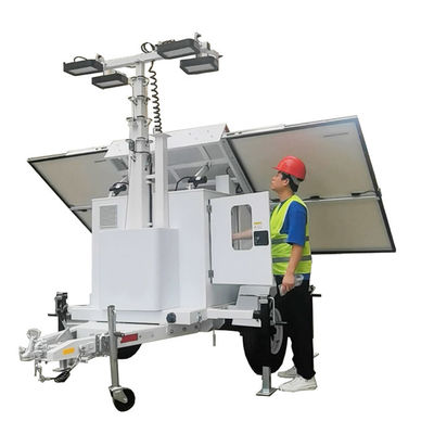 Menara Lampu Surya Berguna Dengan Lampu LED 4*100W Untuk Daerah Bencana