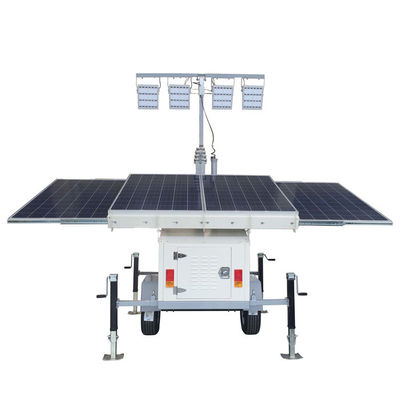 Menara Lampu Solar Hybrid Dengan 4*300W Panel Surya 4*200Ah Baterai Untuk Gurun