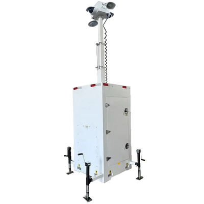 quality Mobile CCTV Tower Unit Dengan 6m Manual Mast Untuk Pemantauan Pasar factory