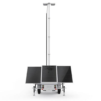 3*420W Solar Panel Monocrystalline Silicon Solar Light Trailer Untuk Pencahayaan Parkir Luar Ruang