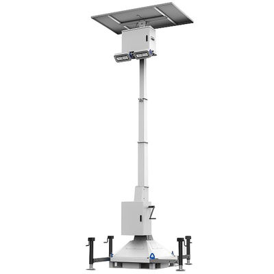 Portable Solar Led Floodlight Retractable Mast Tower Untuk Pencahayaan Tempat Parkir