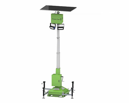 Pindah Monocrystalline Silicon Solar Panel Lift Menara Lampu Kerja Untuk Pencahayaan Sekolah