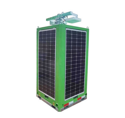 Solar Mobile Led Light Monocrystalline Silicon Tower Cuboid Untuk pencahayaan lalu lintas perkotaan