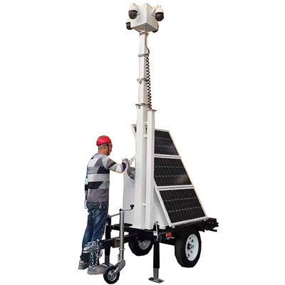 Perlindungan Keamanan Matahari Warna Disesuaikan 3*100 Watt Panel Surya Trailer Kecil Untuk Pemantauan Taman Perusahaan