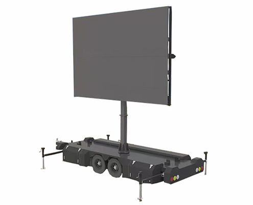Mobile Solar Full Color Led Screen Display Hydraulic Lifting And Descending Trailer Untuk Tampilan Iklan
