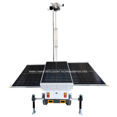 Trailer Daya Surya Trailer Kamera CCTV Dengan Panel Surya 3 * 400W Untuk Keselamatan Masyarakat