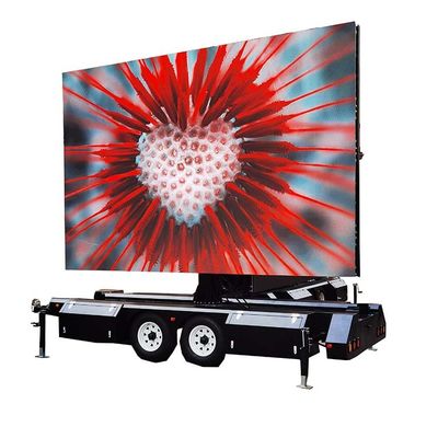 Trailer Listrik Surya Dipasang Trailer Tampilan Layar LED Luar Ruang 16 Tingkat Abu-abu Untuk Pameran Barang