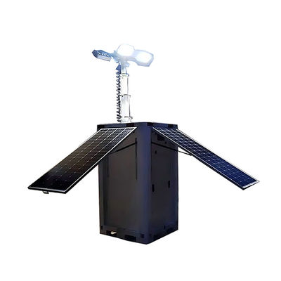 Perlindungan Lingkungan Hijau Panel tenaga surya LED Light Tower Kubus Untuk pencahayaan daerah terpencil