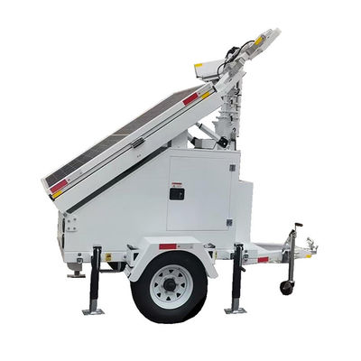 Versatilitas Listrik Surya Led Light Tower Portable Cold Dip Galvanized Trailer Untuk Pencahayaan Malam Hutan