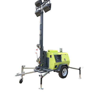 Strong Endurance Mobile Diesel 9m Telescopic Mast Light Tower Untuk pencahayaan konstruksi jalan