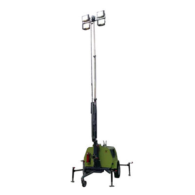 Sumber daya listrik independen portabel Led Diesel Lighting Tower untuk Port Lighting