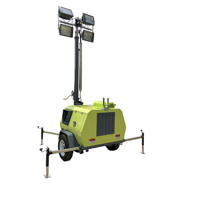 Fleksibel Nyaman Outdoor Diesel Generator Light Moving Trailer Untuk Pencahayaan Sementara