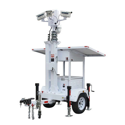 Adaptabilitas yang Kuat 2*420W Panel Surveillance Camera Cctv Trailer Untuk Pemantauan Taman