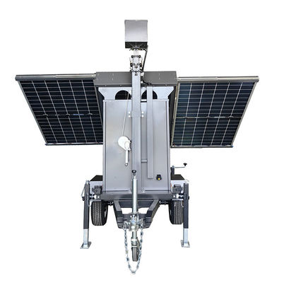 US Standar Portable Solar Power Camera Trailer Baterai Gel Untuk Pemantauan Pusat Bisnis