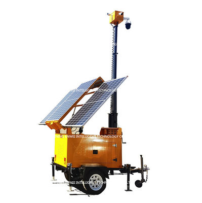 Trailer CCTV Surveillance Portable Solar Powered Mobile Camera Trailer untuk pemantauan daerah terpencil