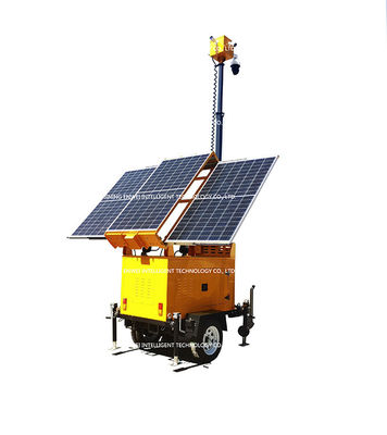 Mobil Kamera Surya Cctv Trailer Dipasang Mast Teleskopik Portable Surya Powered Kamera Trailer Untuk Pemantauan Kegiatan Publik