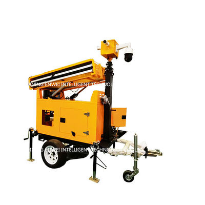 DC24V Solar Panel Trailer Portable Solar Powered Video Camera Trailer untuk Pemantauan Daerah Pertambangan