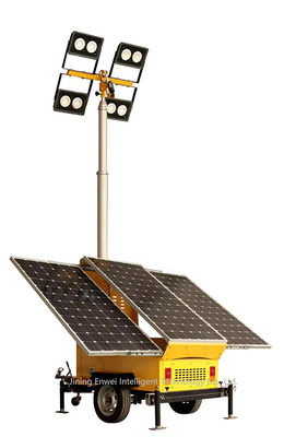 Solar Led Lighting Trailer Dipasang 7 Meter Mast Teleskopik Untuk Pencahayaan Pertambangan