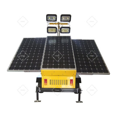 Menara Lampu Surya Bergerak Dengan Baterai Gel 4 * 200Ah Untuk Pencahayaan Peternakan