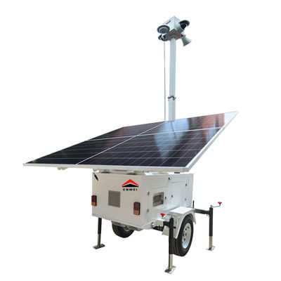 Trailer Kamera Keamanan Pengawasan Surya Menara Lampu Surya Untuk Penerangan Malam Luar Ruangan