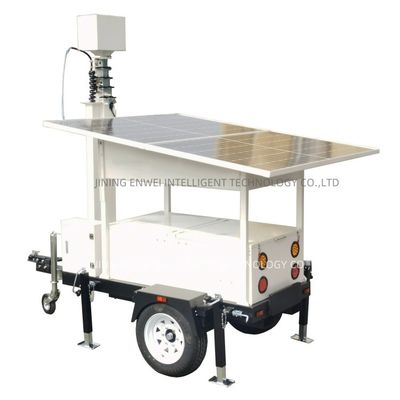 Trailer Kamera Seluler CCTV Surveillance Trailer Dengan 2*590W Panel Surya Dan Sesuaikan Cahaya