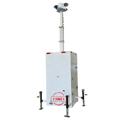 Menara Surveillance Mobile Cube Dengan Kamera CCTV Untuk Pekerjaan Situs Jauh