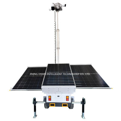 Trailer Pengawasan Bergerak Panel Surya 3*400W Keamanan CCTV untuk Fasilitas Umum