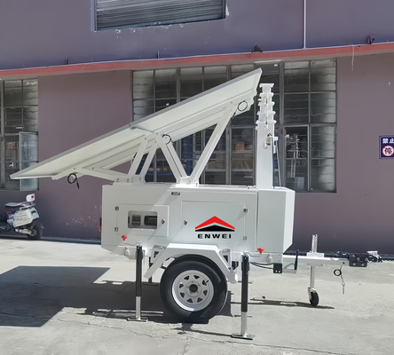 Solar CCTV Trailer Solar Portable Light Tower Trailer dengan Sistem Energi untuk Pemantauan Situs Konstruksi