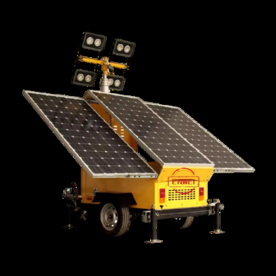 All-in-One Solar Power Trailer Dengan CCTV Lighting Tower Alarm System Untuk Pekerjaan Jalan