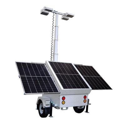 Trailer Lampu Pengawas Surya Menara Lampu Kamera Surya dengan Panel Surya 3*460W untuk Lokasi Konstruksi