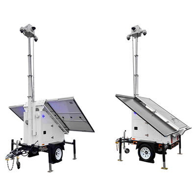Trailer Surveillance Mobile Dengan 3 Panel Surya Untuk Keamanan Tempat Parkir