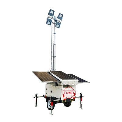 Trailer Lampu Bertenaga Surya Dengan Lampu Sorot LED 4x100W Untuk Acara Luar Ruangan