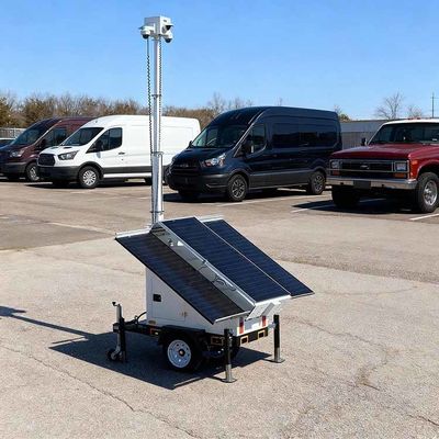 Mobile CCTV Trailer Solar CCTV Camera Trailer For Temporary Parking Lots Monitoring