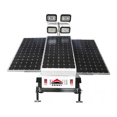 High Security Solar Panel Led Lighting Trailer Untuk Pencahayaan Gurun