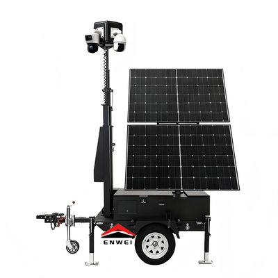 Off-Grid Mobile Security Trailer With 2 Solar Panels For Ourdoor Events Surveillance
