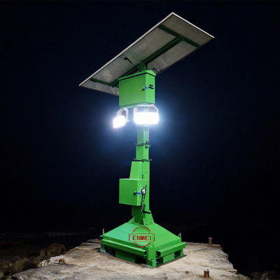 Menara Lampu Surya Portable Untuk Situs Konstruksi Dengan Panel 420W 35H Runtime