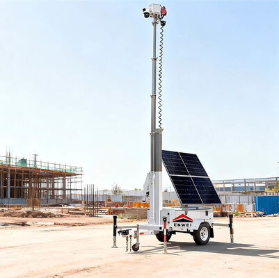 Trailer Keamanan Surya Trailer CCTV Untuk Pemantauan Area Nirkabel Luar Ruangan