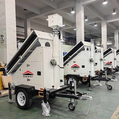 Trailer Kamera Surya Catu Daya Mandiri Trailer Keamanan Surya Untuk Pemantauan Pergudangan Dan Taman Logistik