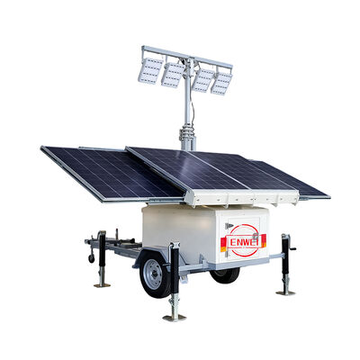 Mobile Solar Security LED Light Trailer For Mining/Farm/Remote Area Lighting