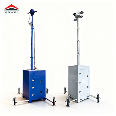 Menara Pengawasan Bergerak Kubus - Solusi Pencahayaan Keamanan Tahan Cuaca Cepat-Pasang