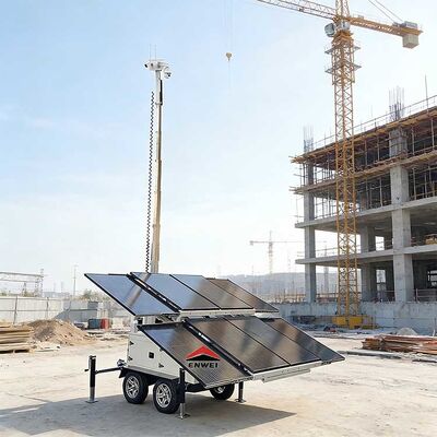 High Adaptability Solar Camera Security Cctv Trailer Portable Solar Power Surveillance Trailer Untuk Konstruksi