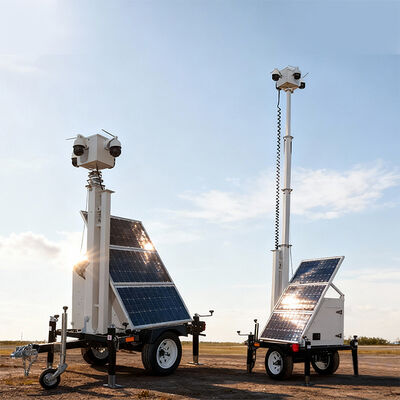 Mobil Solar Power Trailer Off-Grid System Dengan Baterai 120AH Untuk Situs Konstruksi