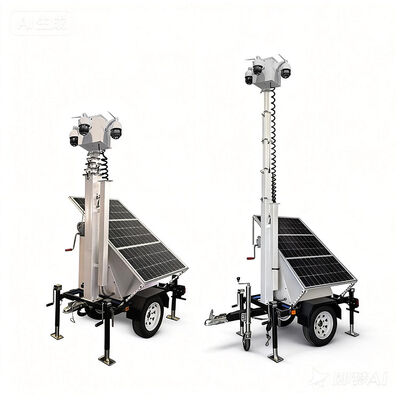 Trailer Surveillance Solar Kecil Dengan Panel Surya 300W Untuk Keamanan Tempat Parkir