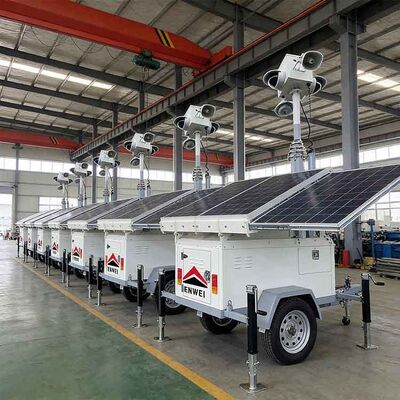Trailer Keamanan Seluler Pengoperasian Mandiri Trailer Cctv Bertenaga Surya Untuk Pemantauan Pabrik